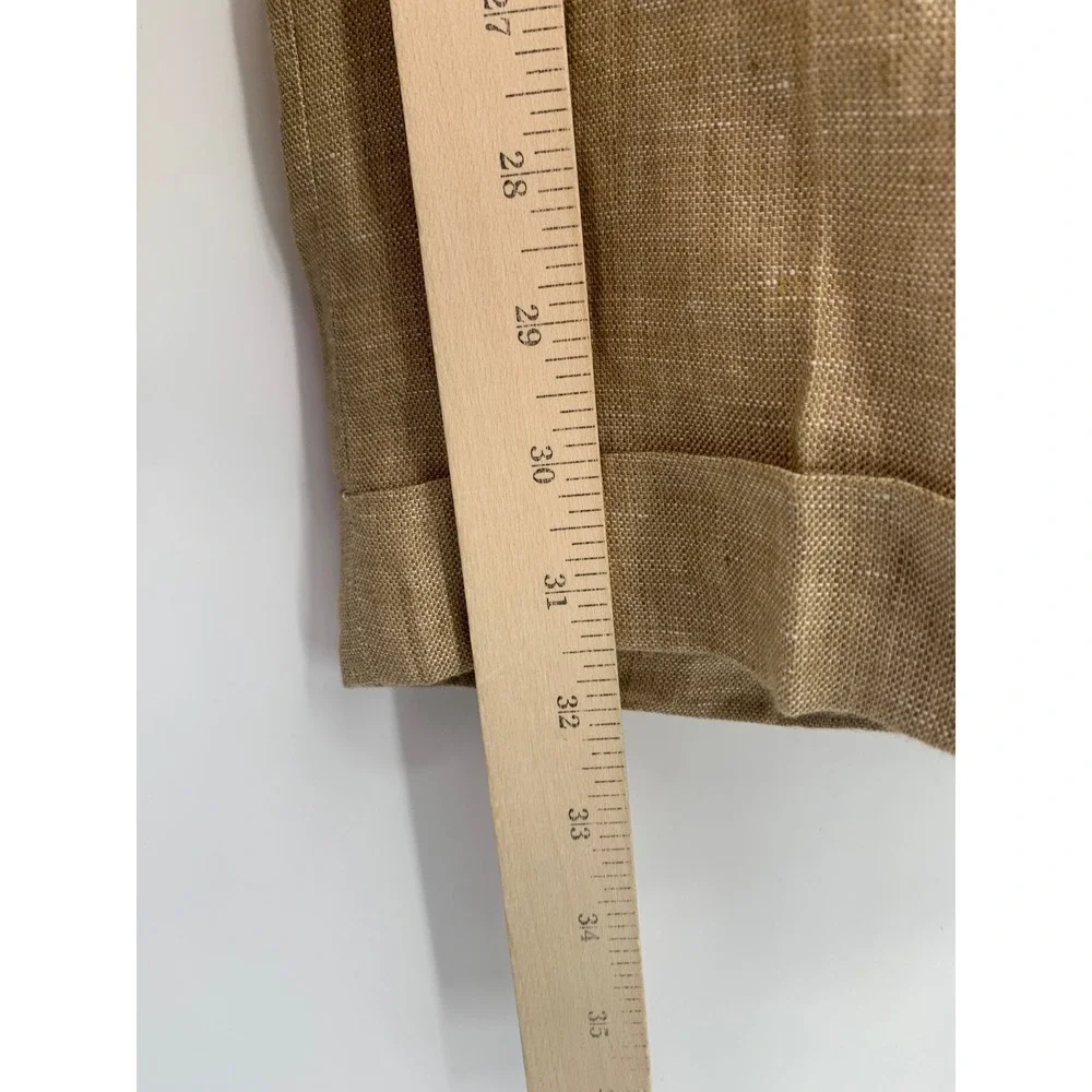 Murano Baird McNutt Linen Pants Mens 36x32 Tan 100% Linen Zac Fit Cuffed